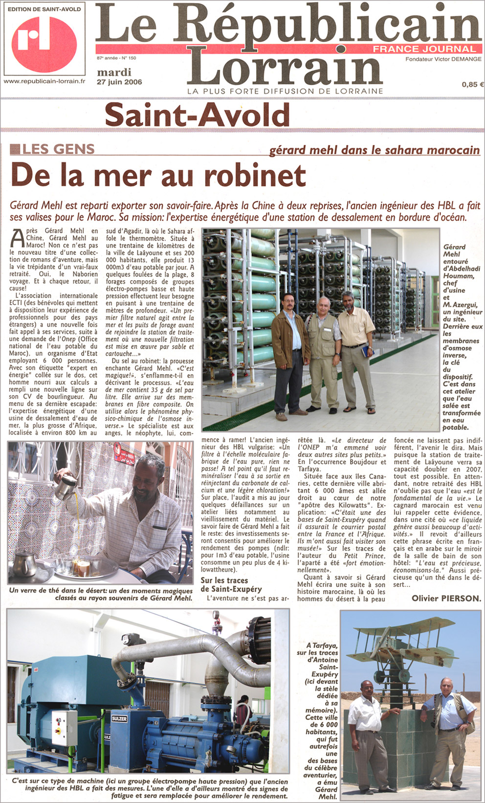 Article du Journal : Le Rpublicain Lorrain